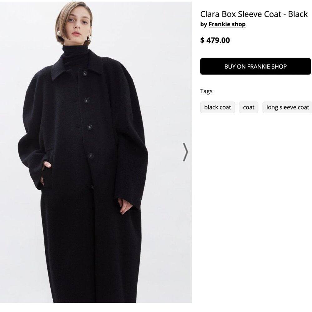 The Frankie Shop Black wool coat